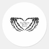 Sticker Rond Til Death - Skeleton Heart Hands (Devant)