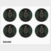Sticker Rond Till Death Do Us Part Green Rose Modern Wedding (Feuille)