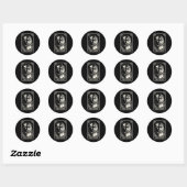 Sticker Rond Till Death Skeleton Love Couples Gothic Wedding Br (Feuille)