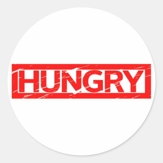 Sticker Rond Timbre affamé (Devant)