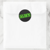 Sticker Rond Timbre Alien (Sac)