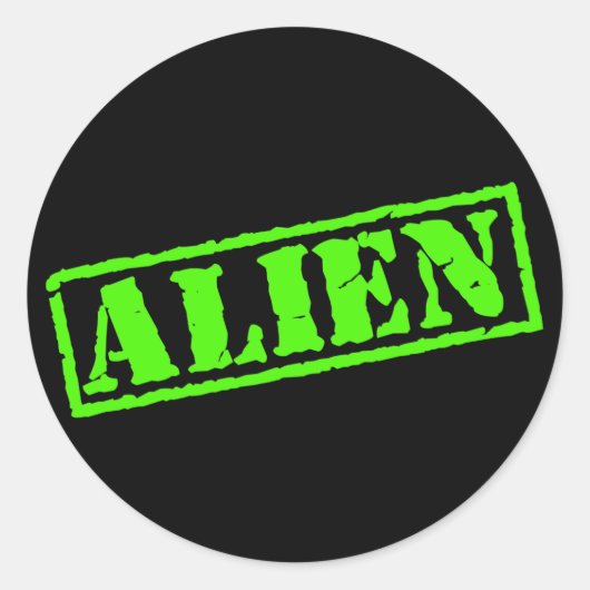 Sticker Rond Timbre Alien (Devant)
