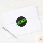 Sticker Rond Timbre Alien (Enveloppe)
