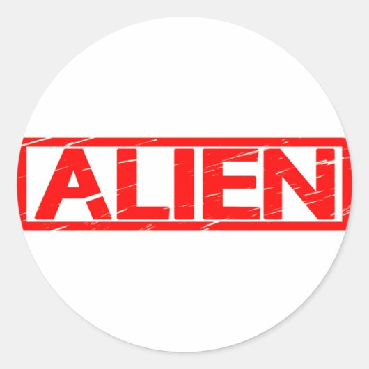 Sticker Rond Timbre Alien (Devant)