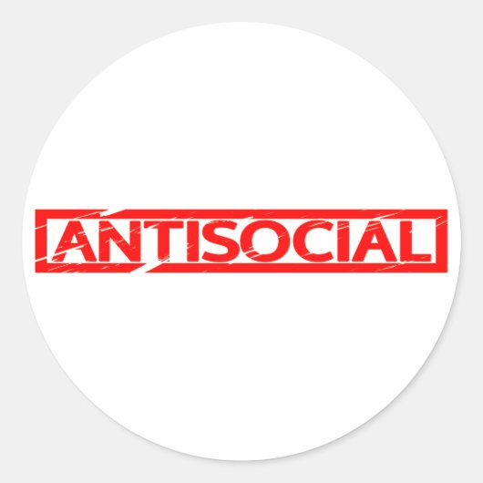 Sticker Rond Timbre antisocial (Devant)