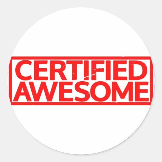 Sticker Rond Timbre Awesome Certifié (Devant)
