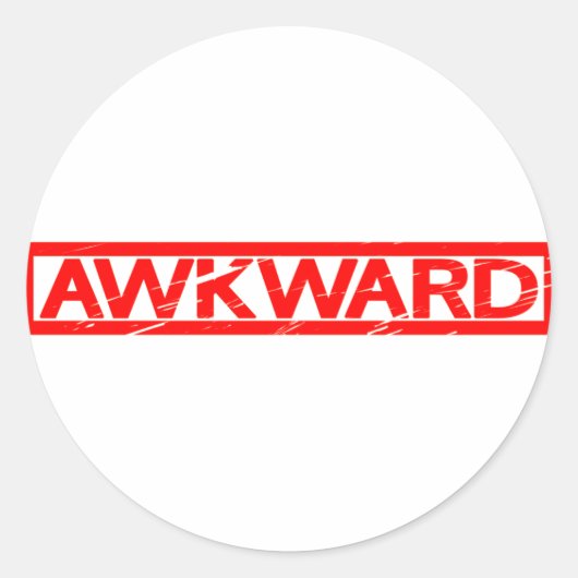 Sticker Rond Timbre Awkward (Devant)