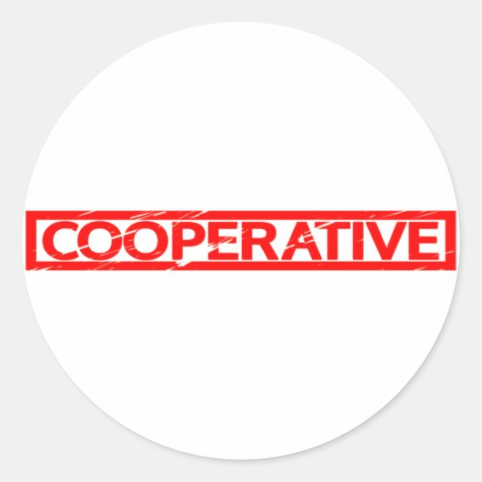 Sticker Rond Timbre coopératif (Devant)