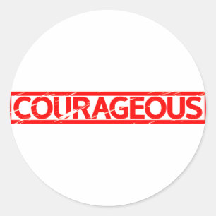 Sticker Rond Timbre courageux