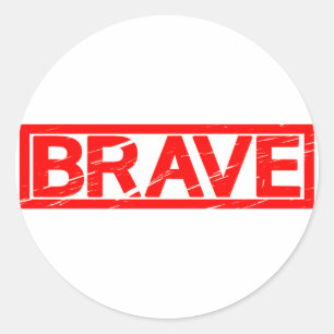 Sticker Rond Timbre courageux