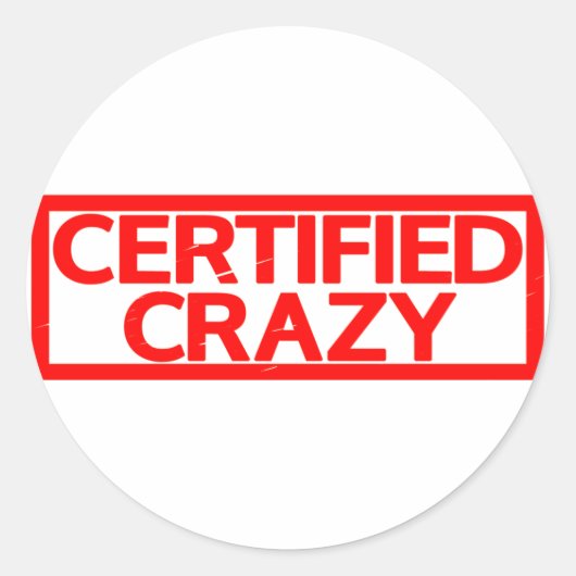 Sticker Rond Timbre Crazy certifié (Devant)