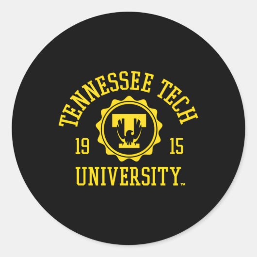 Sticker Rond Timbre d'aigle doré du Tennessee Tech 1915 (Devant)