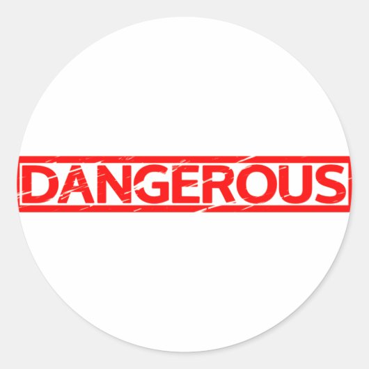 Sticker Rond Timbre dangereux (Devant)