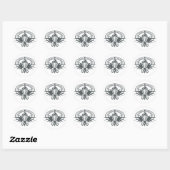 Sticker Rond Timbre de Copenhague (Feuille)