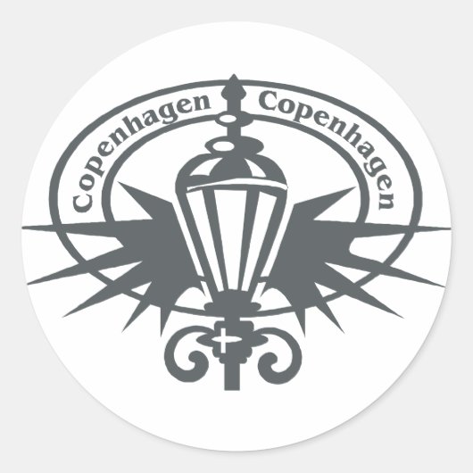 Sticker Rond Timbre de Copenhague (Devant)