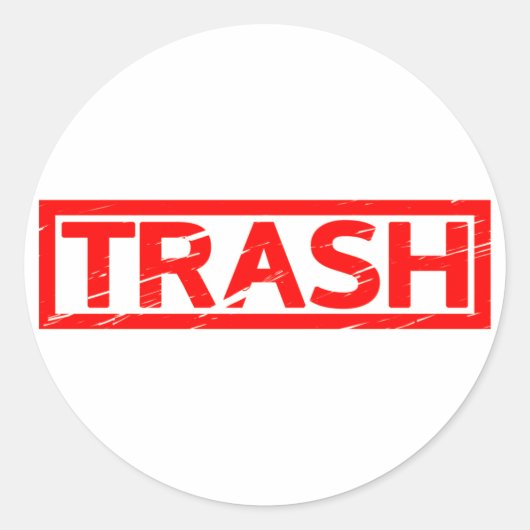 Sticker Rond Timbre de déchets (Devant)