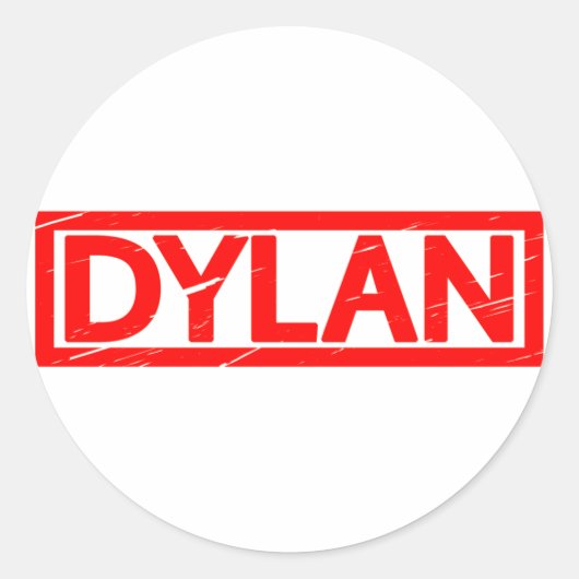 Sticker Rond Timbre de Dylan (Devant)