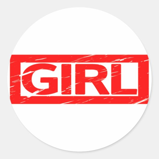 Sticker Rond Timbre de fille (Devant)