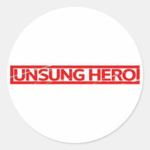 Sticker Rond Timbre de héros méconnu