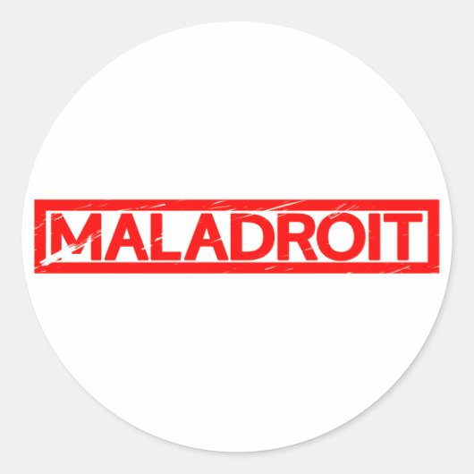 Sticker Rond Timbre de Maladroit (Devant)