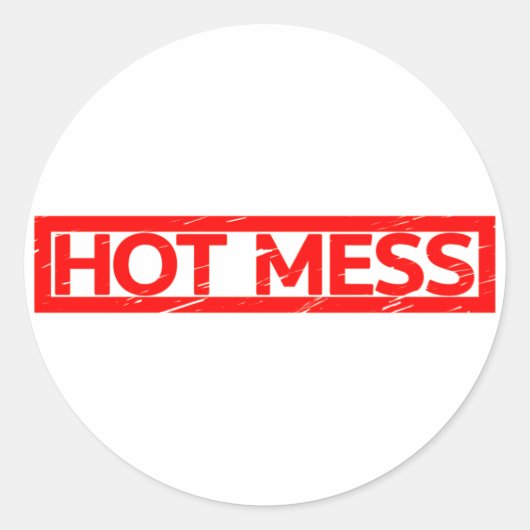 Sticker Rond Timbre de mess chaud (Devant)