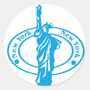 Sticker Rond Timbre de New York
