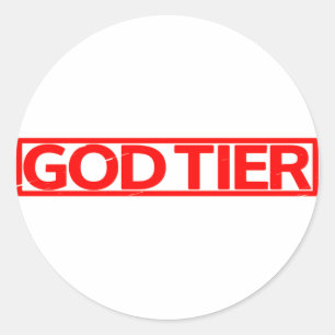 Sticker Rond Timbre de niveau Dieu