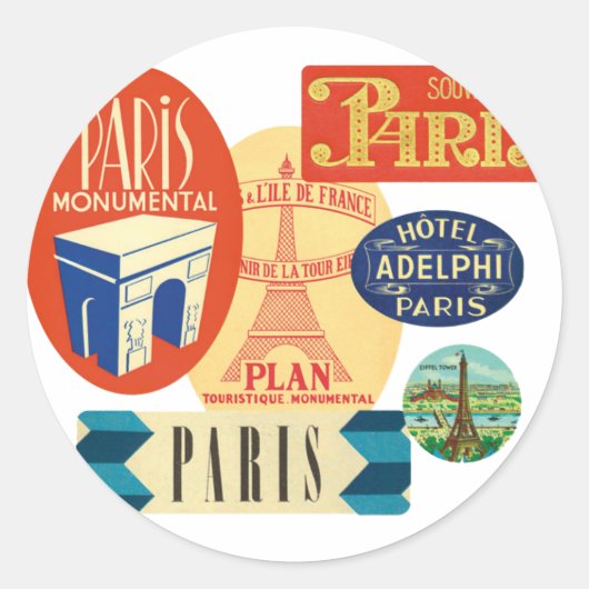 Sticker Rond Timbre de Paris (Devant)