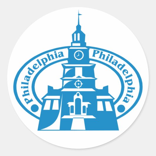 Sticker Rond Timbre de Philadelphie (Devant)
