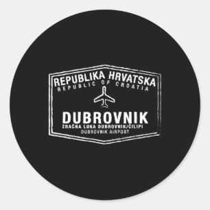 Sticker Rond Timbre de port de Dubrovnik Croatie Vacances Voyag