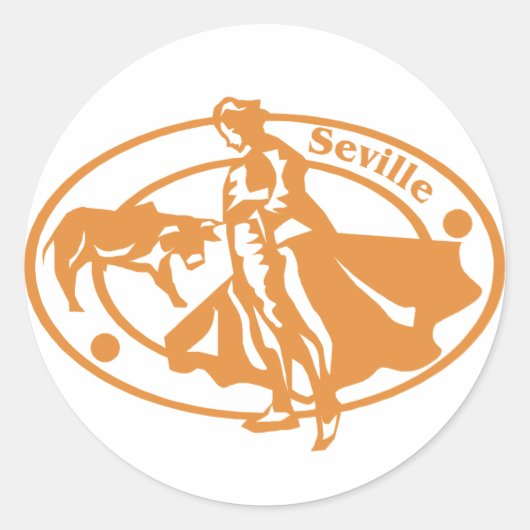 Sticker Rond Timbre de Séville (Devant)