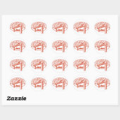 Sticker Rond Timbre de Sydney (Feuille)