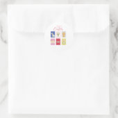 Sticker Rond Timbre de vacances de Pâques joyeuses (Sac)