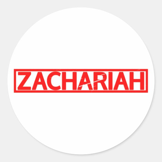 Sticker Rond Timbre de Zachariah (Devant)