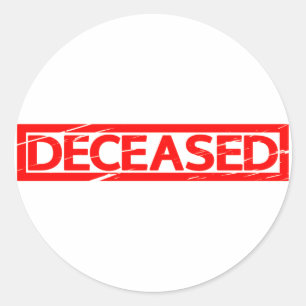 Sticker Rond Timbre décédé