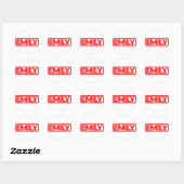 Sticker Rond Timbre Emily (Feuille)