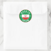 Sticker Rond timbre-étiquette rond du drapeau iranien (Sac)