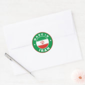 Sticker Rond timbre-étiquette rond du drapeau iranien (Enveloppe)