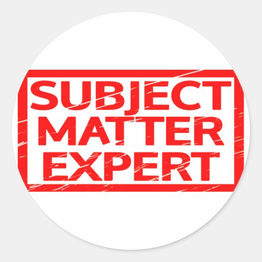Sticker Rond Timbre expert du sujet (Devant)
