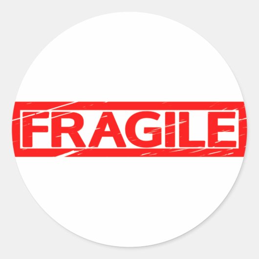 Sticker Rond Timbre fragile (Devant)