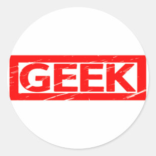 Sticker Rond Timbre geek