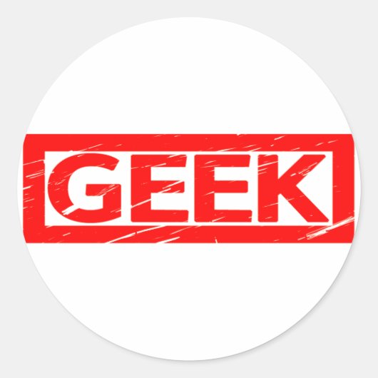 Sticker Rond Timbre geek (Devant)