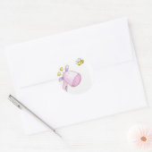 Sticker Rond timbre girafe et abeille (Enveloppe)