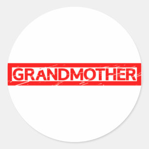 Sticker Rond Timbre grand-mère