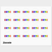 Sticker Rond Timbre hippie (Feuille)
