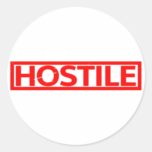 Sticker Rond Timbre Hostile (Devant)