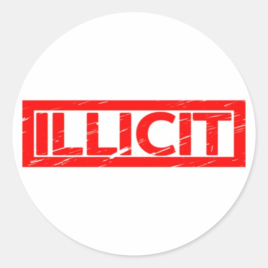 Sticker Rond Timbre illicite (Devant)