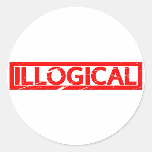 Sticker Rond Timbre illogique (Devant)