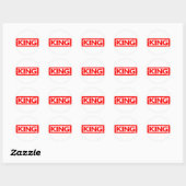 Sticker Rond Timbre King (Feuille)