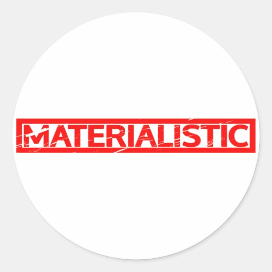 Sticker Rond Timbre matérialiste (Devant)